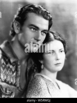 JOHN WAYNE und MARGUERITE CHURCHILL in THE BIG TRAIL 1930 Regisseur Raoul Walsh Werbung Portrait von autrey Fox Film Corporation Stockfoto