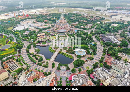 Ein Luftbild von Shanghai in Shanghai Disneyland Disney Resort in Pudong, Shanghai, China, 4. Juni 2019. Stockfoto