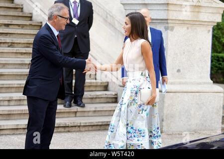 Madrid, Spanien. 30. Juli, 2019. Queen Letizia zu Besuch in der Nationalbibliothek von Spanien in Madrid, Dienstag, Juli 30, 2019 Credit: CORDON PRESSE/Alamy leben Nachrichten Stockfoto