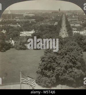 Panorama der Mall und die Pennsylvania Avenue vom Kapitol Kuppel, Washington, D.C., 1928. Stockfoto