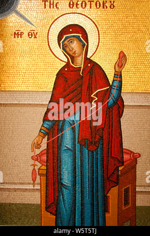 Orthodoxe, Icon, griechischen, Icons, Kirche, byzantinische, religiöse Kunst, antike, Farbe, Alter, Halo, antike, Kloster, Gold, Religion, Christentum, Bibel, c Stockfoto