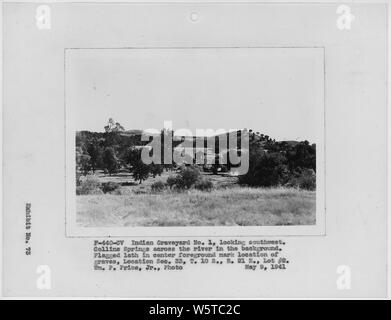 Foto indischen Friedhof Nr. 1, aus dem Bericht Geschichte der Indianer in Friant Talsperre Bereich [Kalifornien] und deren Ausbau für Reinternment, April 1940 - Oktober 1941 begraben. Stockfoto