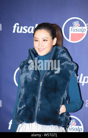 Koreanische Schauspielerin und Model Kim Soo-hyun, auch bekannt als Claudia Kim, besucht eine Werbeveranstaltung für Fusalp in Seoul, Südkorea, 3. Dezember 2018. Stockfoto