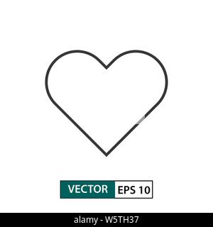 Herz/Love Symbol. Umrisse Stil. Auf weissem Hintergrund. Vector Illustration EPS 10. Stock Vektor