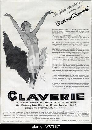 PUBLICITÉ ANCIENNE. 1937. CLAVERIE Stockfoto