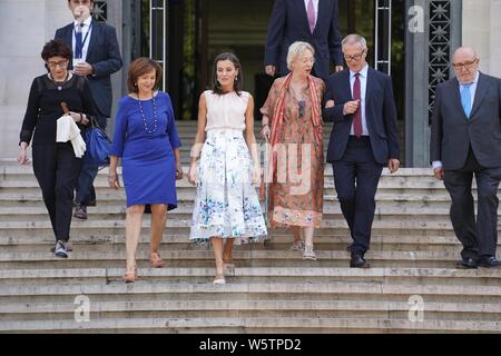 Madrid, Spanien. 30. Juli, 2019. Queen Letizia zu Besuch in der Nationalbibliothek von Spanien in Madrid, Dienstag, Juli 30, 2019 Credit: CORDON PRESSE/Alamy leben Nachrichten Stockfoto