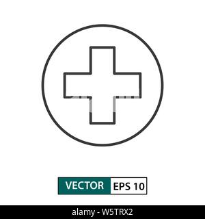 Erste Hilfe/medizinische Symbol. Umrisse Stil. Auf weissem Hintergrund. Vector Illustration EPS 10. Stock Vektor