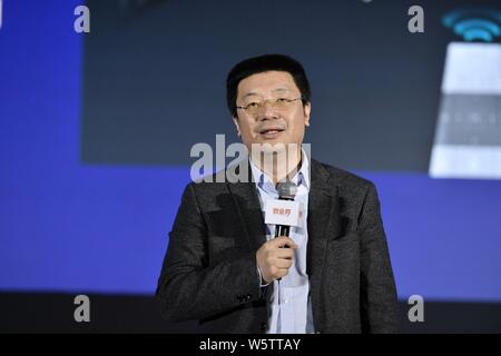 Jiang Nanchun, auch als Jason, Vorsitzender, CEO und Gründer von Focus Media Holding Ltd. bekannt, besucht die China Leaders Summit und 2018 Entreprene Stockfoto