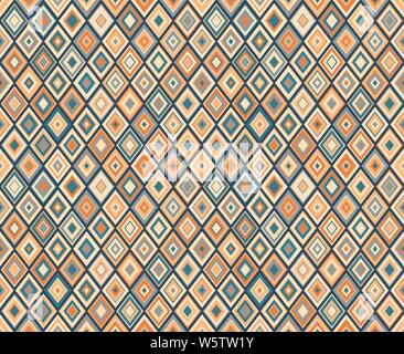 Retro Diamant. Geometrische nahtlose Muster, Textur für Textildruck, Hintergrund, Vector Illustration. Stock Vektor