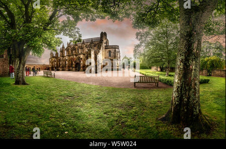 Die Rosslyn Chapel in der Nähe von Edinburgh, Schottland Stockfoto