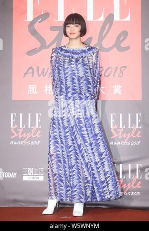 ** TAWAN, ** japanische Schauspielerin und Model Nana Komatsu nimmt an den Elle Style Awards in Taipei, Taiwan, 2. November 2018 2018. Stockfoto