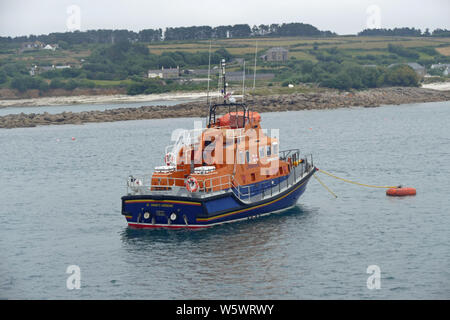 St Marys Rettungsboot, Hafen, St Marys, Isles of Scilly, Großbritannien Stockfoto