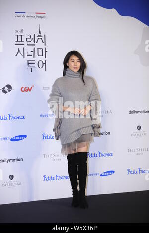 Koreanische Schauspielerin Ye Ji-won stellt während der Eröffnungsfeier für 3. das französische Kino Tour in Seoul, Südkorea, 15. November 2018. Stockfoto