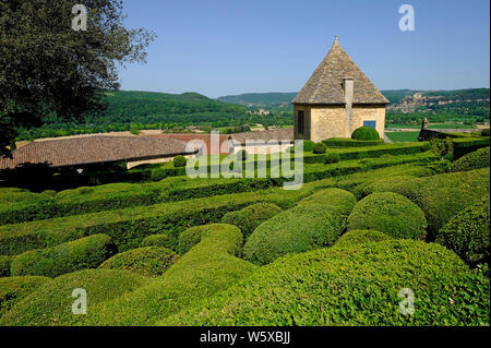 Chateau Gärten von Marqueyssac, Dordogne, Frankreich Stockfoto