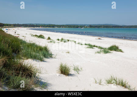 Weißer Sand und Dünen von Balka Strand an der Südküste der Insel, Balka, Bornholm, Insel, Ostsee, Dänemark, Europa Stockfoto