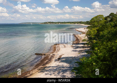 Blick über munkerup Strand Blick nach Süden in Richtung Osten Dronningmolle, Munkerup, Region Hovedstaden, Neuseeland, Dänemark, Europa Stockfoto