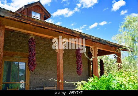 Louisiana Red Chili Ristra's Stockfoto