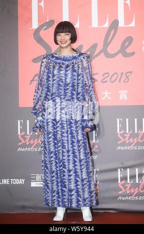 ** TAWAN, ** japanische Schauspielerin und Model Nana Komatsu nimmt an den Elle Style Awards in Taipei, Taiwan, 2. November 2018 2018. Stockfoto