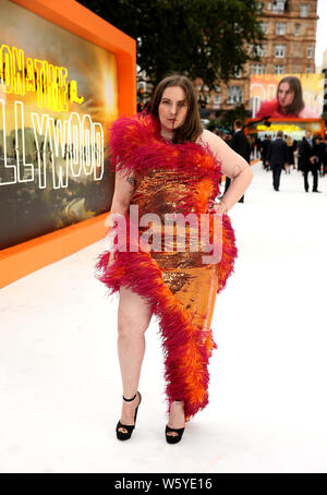 Lena Dunham Teilnahme an der Einmal ... In Hollywood UK Premiere in Leicester Square, London. Stockfoto