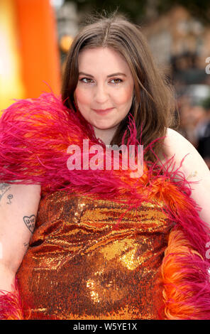 Lena Dunham Teilnahme an der Einmal ... In Hollywood UK Premiere in Leicester Square, London. Stockfoto