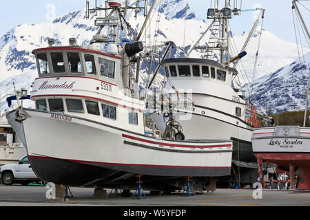 Bootswerft, Valdez, Prince William Sound, Alaska, USA Stockfoto