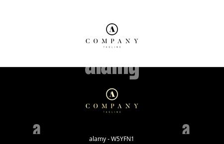 Vektor-Logo, das den Buchstaben A mit einem Zweig im Kreis darstellt. Stock Vektor