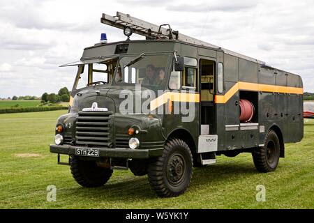 Grüne Göttin Bedford RLHZ Selbstfahrende Pumpe an Shuttleworth Fahrzeug Parade am 7. Juli 2019 Stockfoto