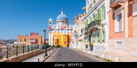 Ermoupoli Stadt, Insel Syros, Griechenland. Stockfoto