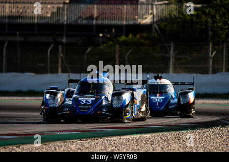 23. Juli 2019, Circuit de Catalunya, Barcelona, Spanien; der Prolog FIA World Endurance Championship; die Oreca 07 Gibson von Mark Patterson, Anders Fjordbach und Kenta Yamashita in Aktion Pablo Guillen/Alamy Stockfoto