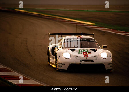 23. Juli 2019, Circuit de Catalunya, Barcelona, Spanien; der Prolog FIA World Endurance Championship; der Porsche 911 RSR 19 von Michael Christensen und Kevin Estre in Aktion Pablo Guillen/Alamy Stockfoto