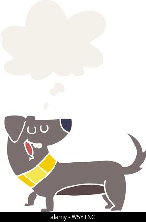 Cartoon Hund mit dachte Blase im Retro Stil Stock Vektor