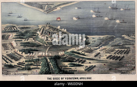 Bürgerkrieg Karten 1804 Die Belagerung von Yorktown April 1862 Wiederaufbau und Reparatur Stockfoto