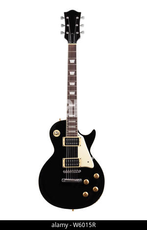 Ein Vintage E-Gitarre auf Weiß mit Freistellungspfad isoliert Stockfoto
