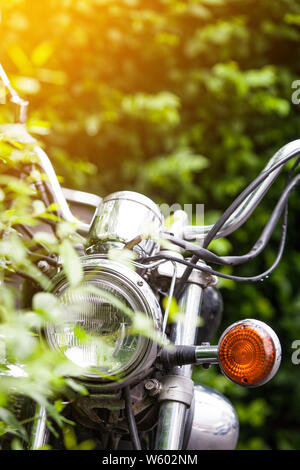 Classic Motorrad Scheinwerfer Hintergrund Stockfoto