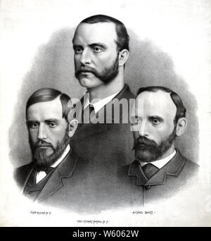 Führer von Irland; John Dillon, Chas. Stewart Parnell, Michael Davitt. Stockfoto