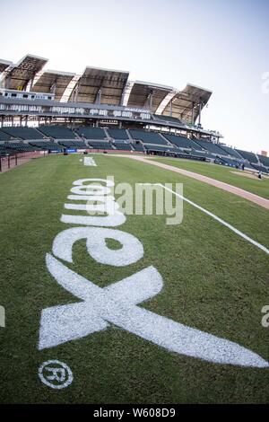 Panorámica del Estadio, gradas y Campo de Beisbol, durante el San Blas Inauguracion del Nuevo Estadio de Yaquis de Ciudad Obregon, con el Partido de Beisbol ante Naranjeros de Hermosillo. Potosinos Temporada de La Liga Mexicana del Pacifico 2016 2017 © Foto: LuisGutierrez/NORTEPHOTO.COM Stockfoto