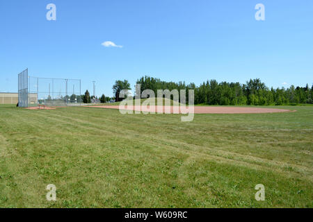 Basefield Feld an einer lokalen Community Park. Stockfoto