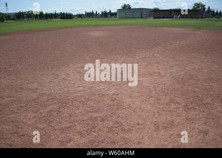 Basefield Feld Diamond an einer lokalen Community Park. Stockfoto