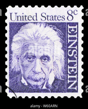 Vereinigte STAATEN VON AMERIKA - ca. 1965: eine Briefmarke mit einem Porträt des berühmten Physiker Albert Einstein (1879-1955), Stockfoto