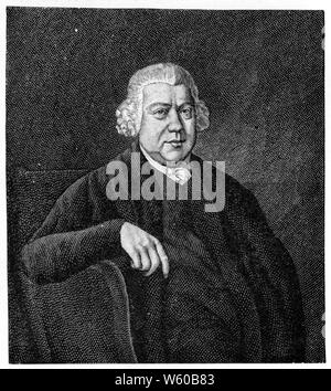 Sir Richard Arkwright (1732-173), 18. Nach Joseph Wright (1734-1797) AKA, Joseph Wright von Derby. Arkwright war ein englischer Erfinder und Unternehmer während der frühen industriellen Revolution. Er wird als treibende Kraft hinter der Entwicklung des Spinnerahmens, der als Wasserrahmen bezeichnet wird, nachdem er an die Nutzung der Wasserkraft angepasst wurde, angerechnet. Stockfoto