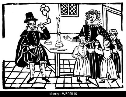 Eine Familiengruppe zur Zeit von James VI. Und I (1566-1625), c1700. Stockfoto