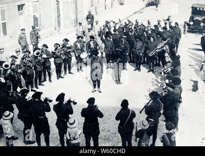 Konzert der französischen Armee Band Ca. 1918-1919 Stockfoto