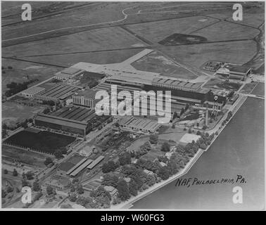 Luftaufnahme des Naval Aircraft Factory in Philadelphia, Pennsylvania. Stockfoto