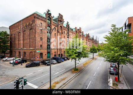 Red brick Speicherstadt Lager in Hamburg, Deutschland, am 16. Juli 2019 Stockfoto