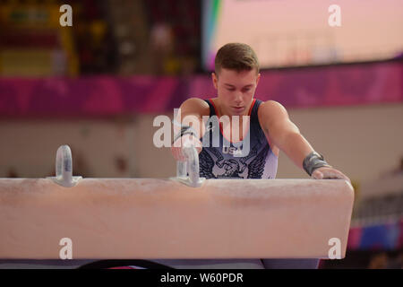 Lima, Peru. 30. Juli, 2019. Brody Malone am Pferd Ringe. Pan American Games 2019. Lima. PE. Credit: Reinaldo Reginato/FotoArena/Alamy leben Nachrichten Stockfoto