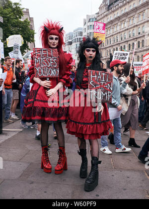 Satanische Trump Demonstranten in London. Stockfoto