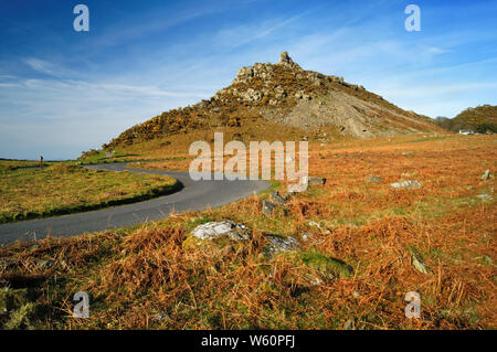 UK, North Devon, Exmoor, Tal der Felsen mit Blick in Richtung Ragged Jack Stockfoto