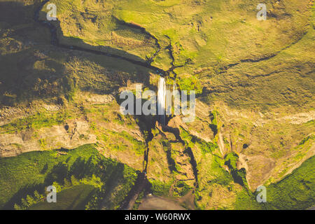 Gljufrabui Wasserfall Cascade in Island. Lage: Gljufrabui Wasserfall, Teil des Flusses Seljalandsa, Island Stockfoto