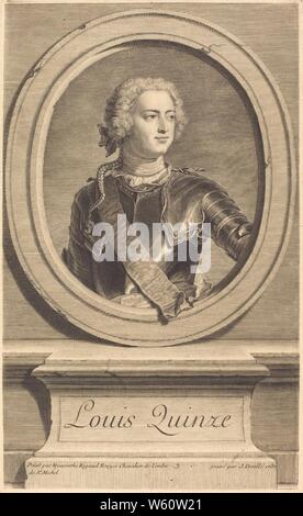 Nach daullé Rigaud - Louis XV. von Frankreich in der Rüstung. Stockfoto