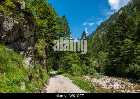 Wandern in Bayern, Deutschland, Europa. Stockfoto